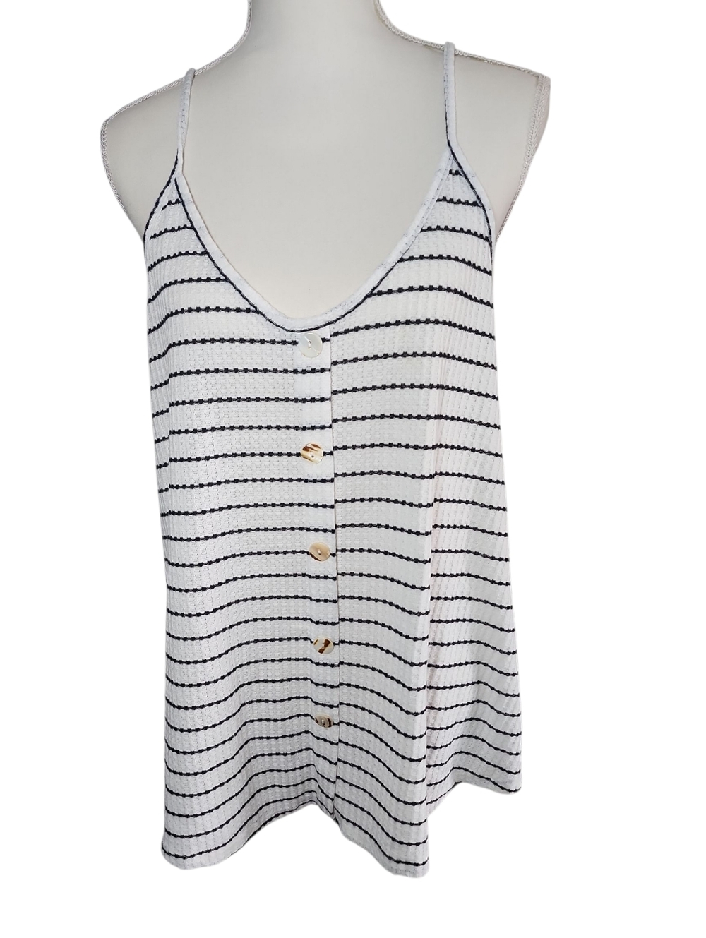 White Birch Striped Tank Size Large